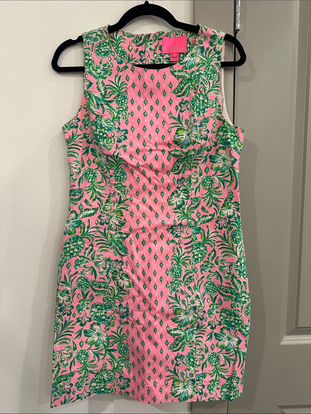 Lilly Pulitzer Pink and Green Floral Sheath Dress